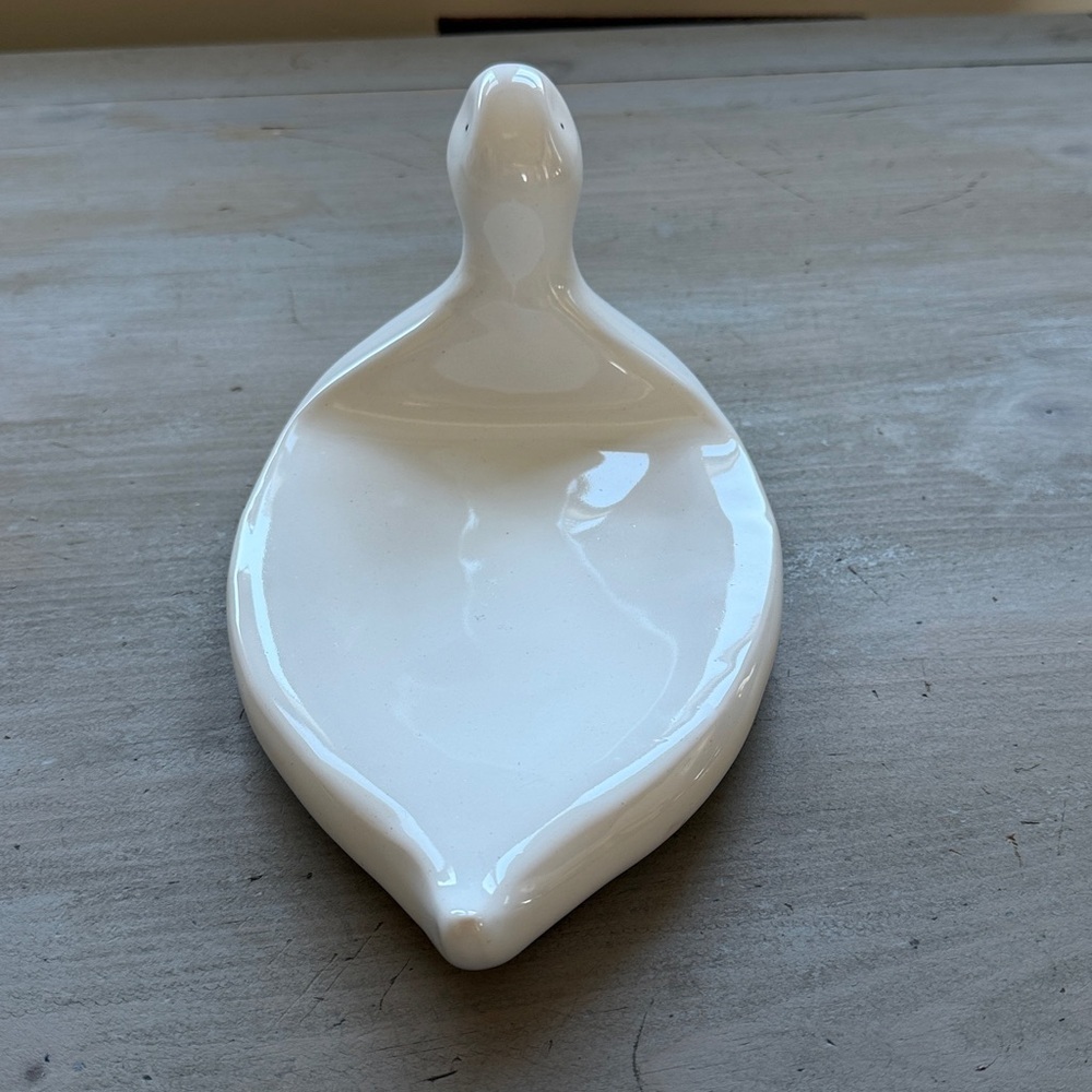 Vintage Ceramic Duck Goose Soap Holder Trinket Tray - Picture 3 of 7